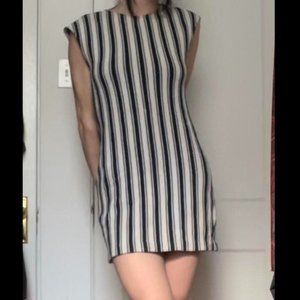 Theory Back On Cyclade Textured Cotton Blend Sheath Dress